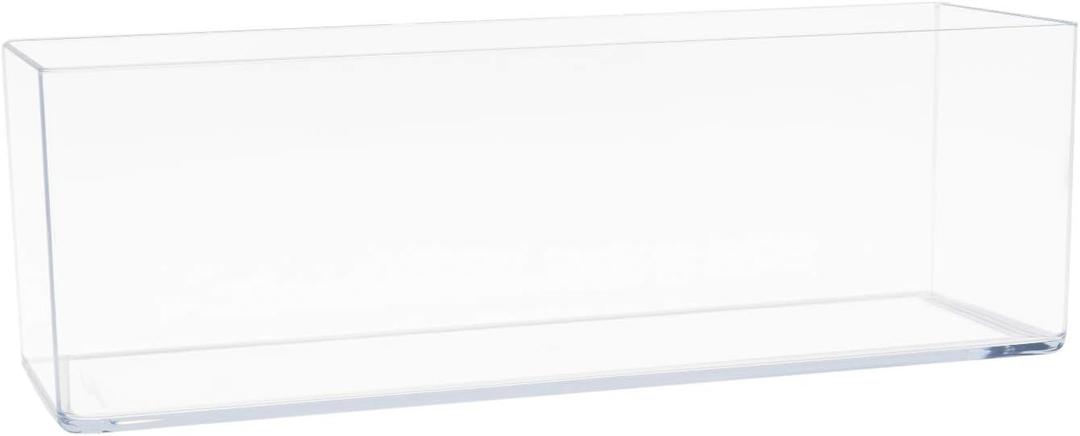 Royal Imports Flower Vase Acrylic Rectangle- Decorative Centerpiece, Succulent Planter Pot for Home or Wedding - Non Breakable Plastic, 4" X12 Low Square - Clear