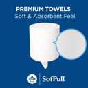 Georgia-Pacific SofPull Centerpull Large Premium Paper Towels, Commercial Bathroom Dispenser Rolls, 567 Sheets Per Roll, 4 Rolls Per Case, White, 28143, 4 Count