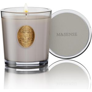 M&SENSE Natural Soy Candle | Coconut & Gray | 9.2 oz, 50H Burn Time | Luxury Scented Candle for Relaxation, Gifting, Home Dcor | Ideal for Bedroom, Office, Party Ambiance