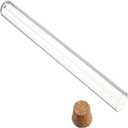 36 Pcs 12x75mm Clear Test Tubes Scientific Experiment Tubes Transparent Plastic Test Tubes Lab Sample Tubes Beads Storage Tubes with Cork Stoppers for Jewelry Seed Beads