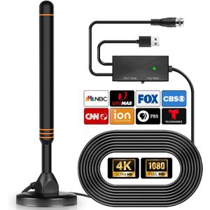 TV Antenna-Smart TV Antenna 600+ Miles Coverage Range, HD Digital TVs Antenna for Local Channels, Support 4K 1080P & Signal Amplifier, 18ft High Performance Coax Cable, Support All TVs-Orange TV Antenna-Smart TV Antenna 600+ Miles Coverage Range, HD Digital TVs Antenna for Local Channels, Support 4K 1080P & Signal Amplifier, 18ft High Performance Coax Cable, Support All TVs-Orange