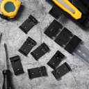 Hicarer 10 Pcs Din Rail Mount Clip 1.02 Inches Width Snap in Universal Mounting Brackets Fixed Clamp, Black Aluminum Alloy Relay Clip for 35mm Din Rail Switches and Injectors