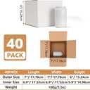 EXYGLO 40 Pack 7x7x6 Shipping Boxes for Small Business, White Corrugated Cardboard Small Box for Packaging, Moving, Mailing, and Storing