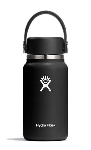 Hydro Flask Micro Bottle - Leak Proof Purse or Pocket Flask - Insulated Mini Water Bottle 6.7 Oz Black