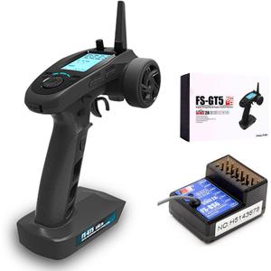 Flysky FS-GT5 6CH AFHDS RC Transmitter w/ FS-BS6 Receiver for RC Car Boat, 27.5 X 21 X 12.5 Cm / 10.8 X 8.3 X 4.9 Inches