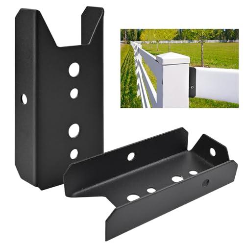 LukLoy 40 Pack 2x4 Brackets for Wood Rail, Black Deck Railing Brackets Connectors for 2" X 4" ( Actually 1.5" X 3.5" ) Wood Post, 20-Gauge Fence Brackets, Screws Not Included