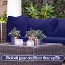 Patelai 14 Pcs Waterproof Outdoor Patio Cushion Covers Replacement 24 x 24 UV Proof Wicker Sofa Sectional Seat Slipcovers for Rattan Sectional Set Supplies, Covers Only (Midnight Blue)