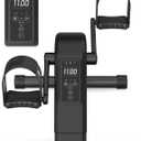 12-Levels Mini Exercise Bike Under Desk with LCD Display, Quiet Electric Bidirectional Bicycle Pedals for Home for Seniors, Stationary Bike Under Desk for Leg & Arm Physical Therapy Exerciser (Black)