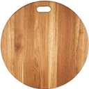 LUX Oak Wood Diameter 19 inches Oversized Charcuterie Board | extra Large Cheese Board | Serving Board With Handle for Serving Cheeses, Meats, Crackers | Unique Gift Round Kitchen Cutting Board