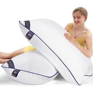MZOIMZO Supportive Firm Bed Pillows for Sleeping- King Size, Set of 2, Cooling Hotel Quality with Premium Soft Down Alternative Fill for Back, Stomach or Side Sleepers, 20''x34'' (White)