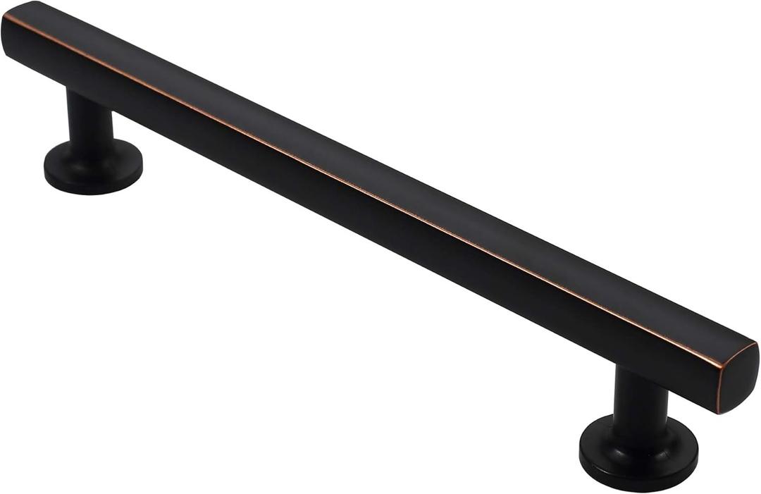 Alzassbg 10 Pack Oil Rubbed Bronze Cabinet Pulls, 6 Inch(152mm) Hole Centers Cabinet Handles Kitchen Hardware Straight Bar Handle Pull for Cabinet and Drawer AL3084ORB