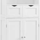 Iwell Tall Bathroom Cabinet, Storage Cabinet with Adjustable Shelves, Bathroom Storage Cabinet for Living Room, Dining Room, Entryway, White, 49.6''H