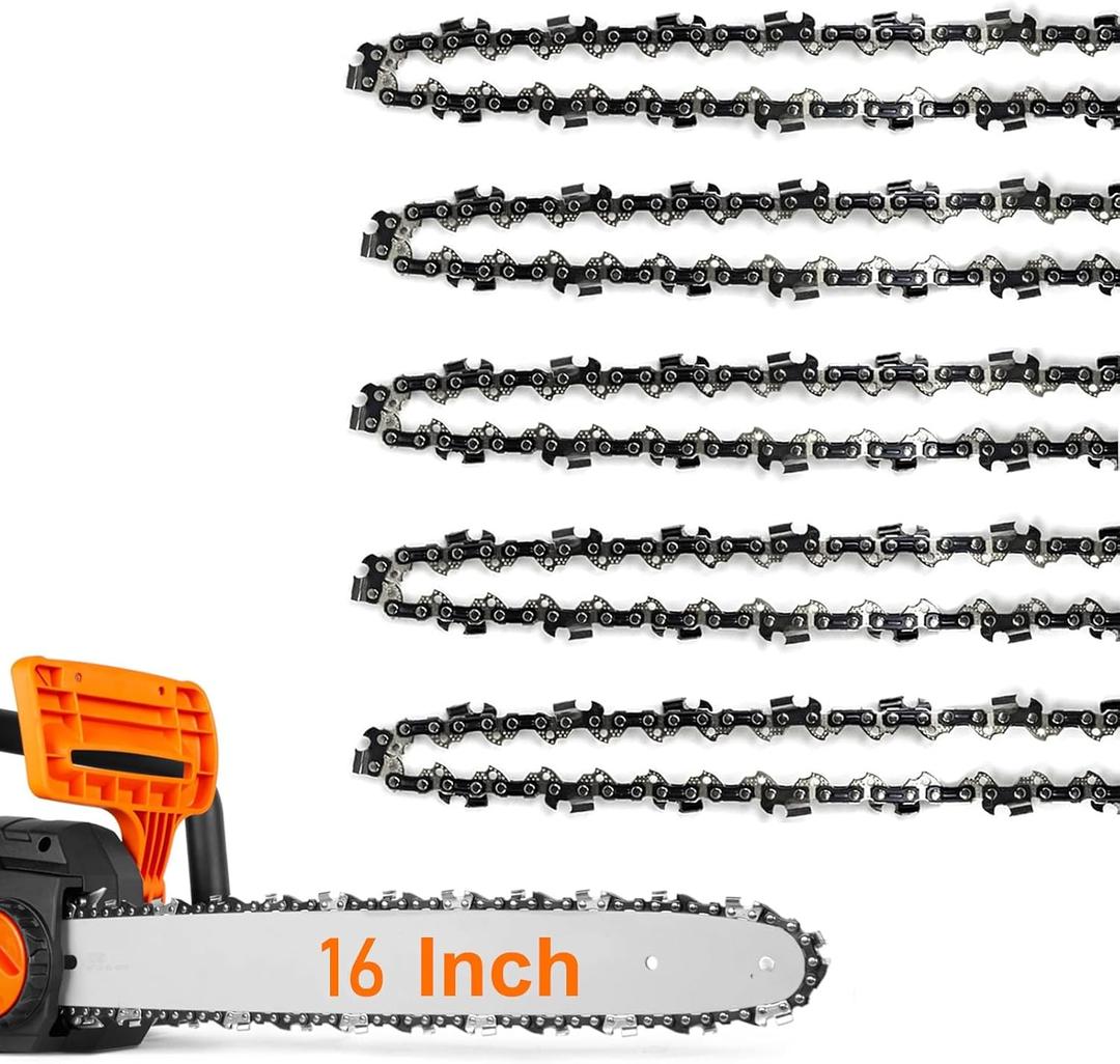 5Pack Chainsaw Chain 16 Inch Fits Stihl 61PMM355, MS 017, MS 170, MS 171, MS 180 C, Oregon 90PX055G, 3/8 LP Pitch .043 Gauge 55 Drive Links