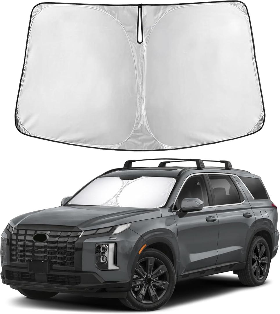 EcoNour Windshield Sunshade Compatible for Hyundai Palisade 2020-2024 2025 2026, Sun Visor for Front Windshield & Window Sun Shade Cover, UV Heat Blocker & Protector, Car Accessories