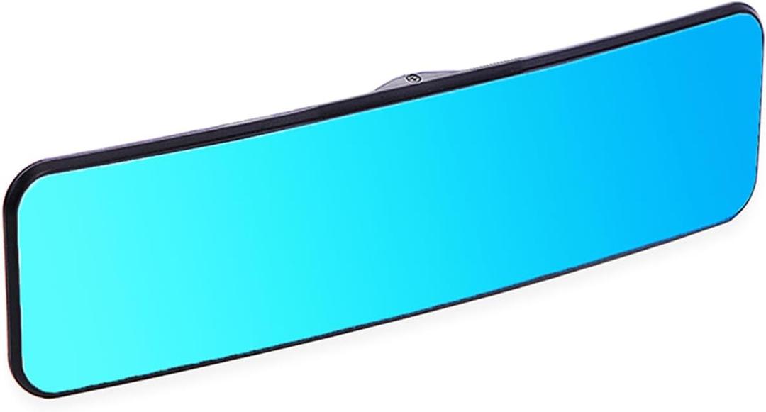 SkycropHD Anti Glare Rear View Mirror for Car, Clip on Wide Angle Panoramic Rearview Mirror Eliminate Blind Spots  Convex, Blue