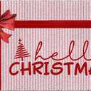 Red and White Striped Christmas Door Mat, Merry Bow Doormat Indoor Outdoor Entrance Entryway, Xmas Tree Ribbon Welcome Mats for Front Porch, 30x18 Inches