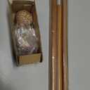 Gold Curtain Rods for Windows 28 to 48 Inch,1'' Diameter Drapery Rods with Imitation Wood Grain Leaf Pattern Finials,Boho Adjustable Heavy Duty Curtain Rods Set,18-60'',Antique-Gold Wood