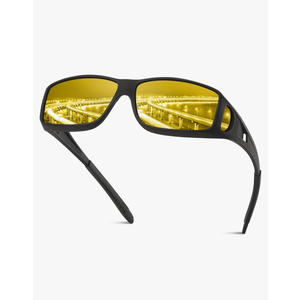 Night Driving Glasses for Men Women, Night Vision Glasses Fit Over Glasses Sunglasses Polarized HD Lens