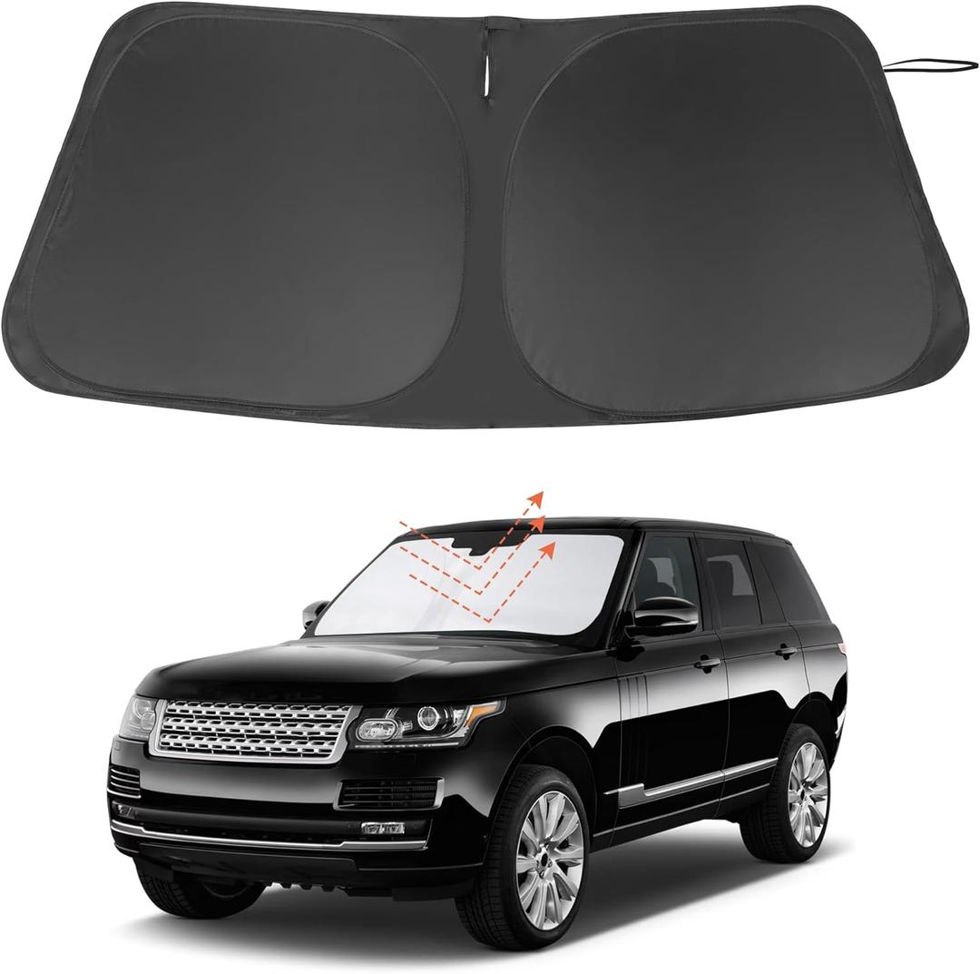 Windshield Sun Shade Custom Fit for 2013-2021 Land Rover Range Rover (Not Fit Range Rover Sport) Accessories Foldable Sunshade Sun Blocker Protect Car from Sun Rays & Heat Damage Keep Car Cooler