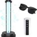 40W UV Light Sanitizer Ultraviolet Ozone Sanitizer Lamp with 3 Speed Timings for Household Office Hotel Spa Basement Laundry Room