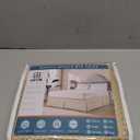 MIYE Pleated Waffle Weave Bed Skirt, Tailored Dust Ruffle 14 Inch Drop Easy Fit, Machine Washable,No Split Corners (Beige, Queen - 14" Drop)