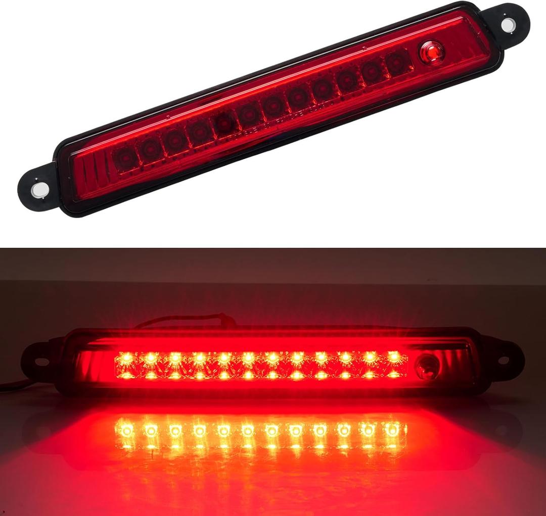 Third 3rd Brake Light LED for 2005-2015 Nissan Armada, High Mount Rear Brake Lights Assembly for 2004-2010 Infiniti QX56, Waterproof Center Cab Lamp Stop Light, Red Lens