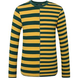 SSLR-Long-Sleeve-Tee-Shirts-for-Men-Crewneck T-Shirts Striped Cotton Causal XL