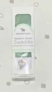 Amazing Baby Green Newborn Muslin Swaddle