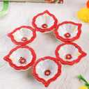 3 x Premium Handmade Terracoaat Set of 6 Clay Diya for Diwali/Navratri Decorations Oil Lamp Diwali Clay Diya Tea Light Holder Home Decor Festival Gifts Puja Items