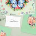 3 x Butterfly 3D Pop-Up Greeting Card  Elegant Floral Pop-Up Card for Wife Husband Girlfriend Boyfriend Mom Dad Mother Father Birthday Wedding Anniversary Thanksgiving Day Christmas Day (Green)