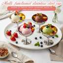 4 PCS Stainless Steel Ice Cream Cup, 7 Oz Serving Dessert Bowls | Silver Coupe Glasses High Dessert Footed Bowl for Sundae Fruit Pudding Small Snacks Sauce Condiment Summer Party