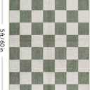 LIVEBOX 3x5 Washable Area Rug Checkered, Non-Slip Small Entryway Rug Green Farmhouse Neutral Classic Geometric Boys Rug for Bedroom Room Low-Pile Carpet for Indoor Kitchen Bathroom(Sage Green 3'x5')