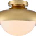 CLAXY Modern Barn Ceiling Light Gold Flush Mount Light Fixture Dual Shades E26 Dimmable Home Lighting for Kitchen Bathroom Bedroom Wall and Ceiling Compatible
