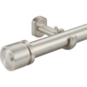 1 1/8 Inch Diameter Curtain Rods 36 to 72 Inches(3-6ft), Telescoping Heavy Duty Large Drapery Rod with Adjustable Aluminum Alloy Bracket, Solid End Caps for Windows Patio Decoration, Brushed Nickel