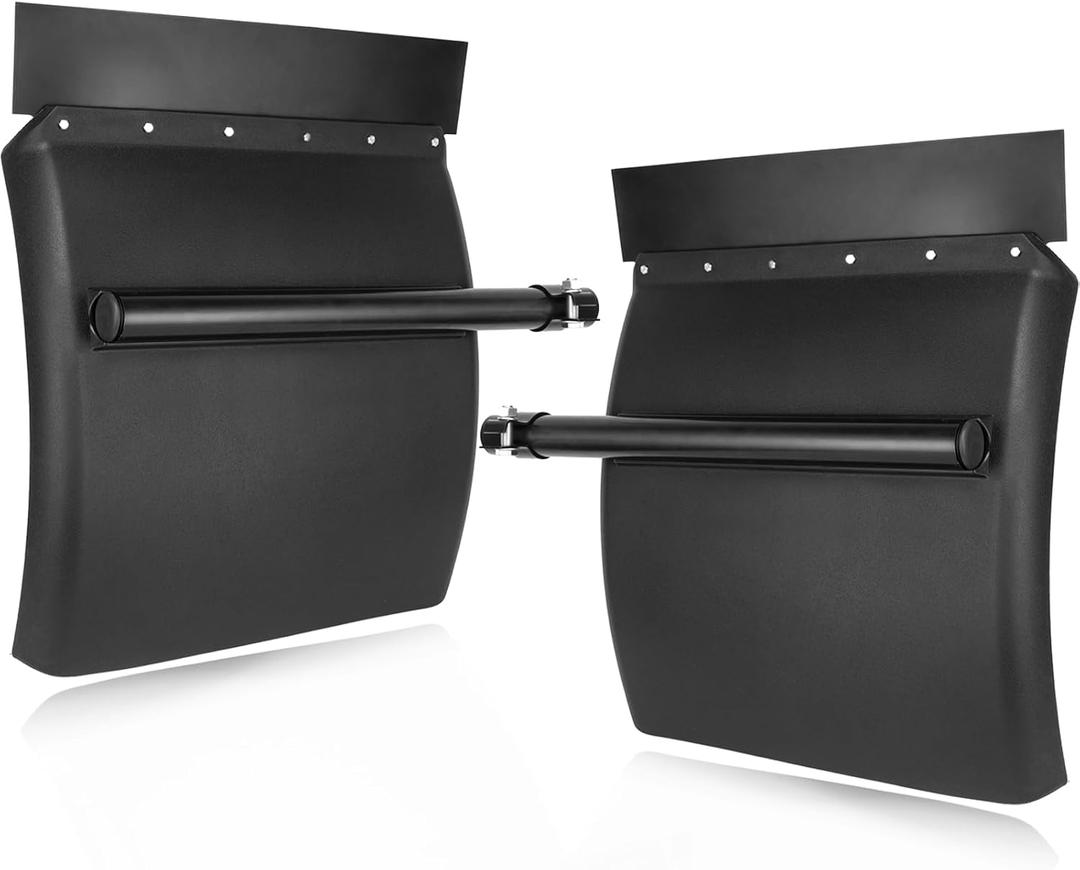 Quarter Fenders for Semi Trucks & Trailers - Plastic 24" x 24", Includes Tube Bracket and Mounting Hardware, Right & Left Fender Kit, Fits Kenworth, Freightliner, Peterbilt