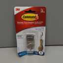 Command Small Bath Hook, Holds up to 1 lb, 1 Satin Nickel Shower Hook with 2 Water Resistant Strips, Damage-Free Bathroom Organization