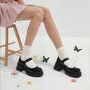 AOSPHIRAYLIAN Mary Janes Platform Mary Janes for Women Round Toe Dress Shoes for Women Ankle Strap Chunky Heel Uniform Women's Pumps, Size 6