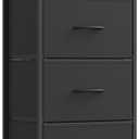 SONGMICS Dresser for Bedroom, Chest of Drawers, Steel, MDF, 4 Non-Woven Fabric Drawers, Storage Organizer Unit, Closet, Entryway, Ink Black and Ebony Black ULGS314B01S, 11.8"D x 15.6"W x 37.5"H