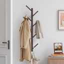 Coat Rack Wall Mount,Bamboo Vertical Hat Rack for Wall,Wall Coat Tree,Coat Hanger,Floating Coat Rack for Hats,Jackets,Bags,Entryway Bedroom (Brown)