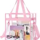 BAGAIL Clear Bags 12x6x12 Stadium Approved Clear Tote Bag with Zipper Closure Crossbody Shoulder Bag with Adjustable Strap
