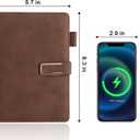 Hardcover Lined Notebook Journal for Women & Men,256 Pages 5.7 x 8.3 inches,A5 Ruled Notebooks Magnetic Closure Leather Journal,Daily for Work,Meeting,Travel,Writing,School and Note Taking (Brown)