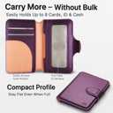 for MagSafe Wallet, Magnetic Phone Wallet RFID Blocking, Slim 5-8 Card Holder with Cash Slot & Clear ID Window, Minimalist Mag Safe Wallets for iPhone 17/16/15/14/13/12 Series, Amethyst Purple