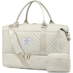 LOVEVOOK Travel Duffle Bag,Weekender Bags for Women with Shoe CompartmentCarry on Overnight Bag with Toiletry Bag,Gym Duffel Bag with Wet Pocket, Hospital Bags for Labor and Delivery (Extra Large-2 Pcs)