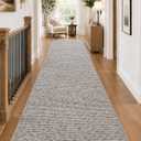 Color&Geometry Hallway Runner Rug 36"x144", Non-Slip, Easy to Clean Floor Carpet Runners for Hallways Entrance Living Room, Heather Beige