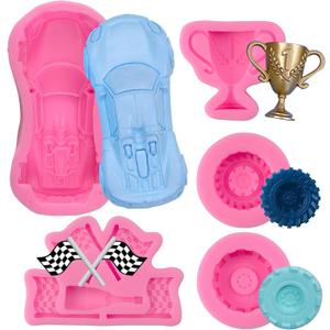 Race Car Silicone Molds - 3D Round Tire Fondant Mold, Truck Wheel Shape, Cake Decorating, Chocolate, DIY Polymer Clay, Gummy, Crafting Projects, Cupcake Topper Decor