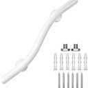 20 Inch Wave Grab Bar 1.25" Dia, White Bathroom Grab Bar, 304 Stainless Steel Handicap Grab Bars, Safety Support Handrail, Assist Bath Shower Handle for Elderly Injury Senior