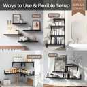 BAYKA Wall Mounted Floating Shelves, Wood Floating Wall Shelf for Books & Decor, Small Space-Saving Display & OrganizerBlackSet of 3