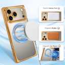 OOK Magnetic Case Made for iPhone 17 Pro Max 6.9 Inch (Compatible with MagSafe) Clear Phone Cover with Screen Protector Soft TPU Anti-Scratch Shockproof Protective Case for Women Men - Gold