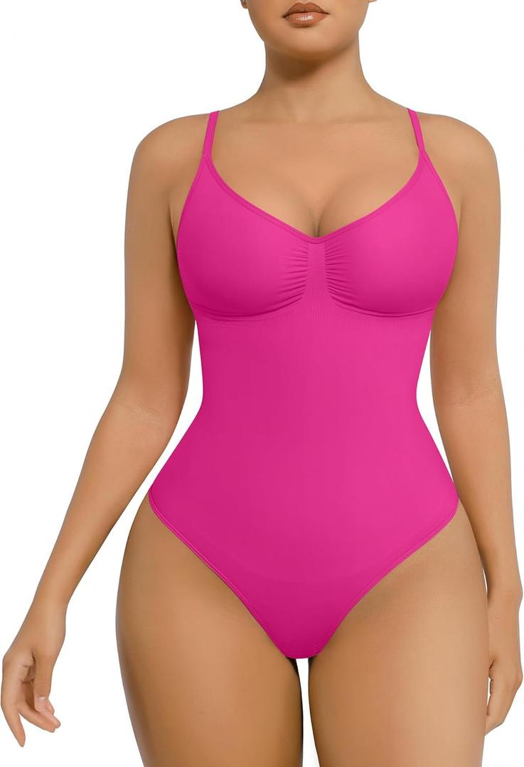 FeelinGirl Shapewear Bodysuits Tummy Control for Women Seamless Body Sculpting Shaper Thong Body Shaper XS-S