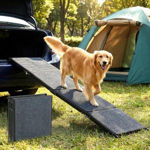 Veehoo Foldable Dog Ramp for Car Truck SUV Extra Large Wide 71" L 20" W
